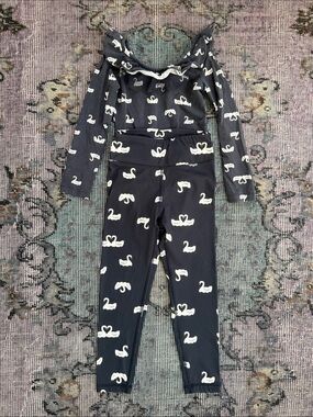 Hanna Andersson Swan Print Matching Set